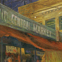 Grand Central Market - 1946 - Watercolor - 24 x 30 - Scanned from photograph in book.